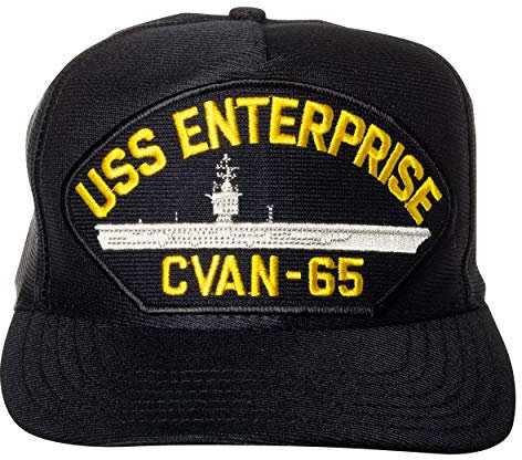 Artisan Owl United States Navy USS Enterprise CVAN-65 Flugzeugträger Schiff Emblem Patch Hut - Verstellbare Baseballkappe (Marineblau), Marineblau, Einheitsgröße