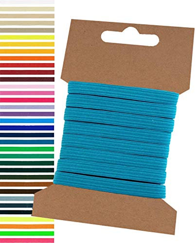 maDDma 5m Gummiband 6,6mm Gummilitze Wäschegummi elastisches Band Wäscheband Farbwahl, Farbe:türkisblau