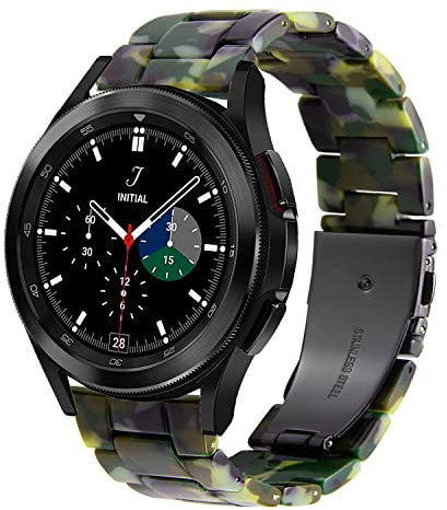 DEALELE Compatibile con Samsung Galaxy Watch 6/6 Classic / 5/5 PRO / 4/4 Classic / 3 41mm / Active 2, Cinturino di Ricambio in Resina Colorata per Huawei GT2 42mm / GT3 42mm, Verde Mimetico