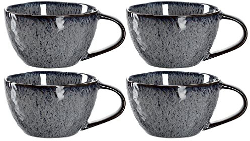 LEONARDO HOME 018586 MATERA Keramiktasse 290 ml anthrazit 4er-Set, Keramik