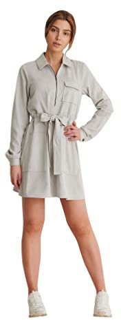 NA-KD Minivestido con cinturón Vestido Informal, Gris, 42 para Mujer