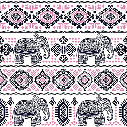 Homemania Teppich mit Elefanten-Motiv, geometrisch, rutschfest, für Wohnzimmer, Schlafzimmer, Mehrfarbig aus Polyester, Baumwolle, 80 x 50 cm