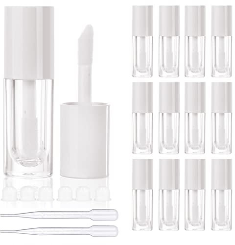 COSIDEA 14 Leere 6 ml Große Pinsel-Lipgloss-Röhren für DIY, Weiße Behälter