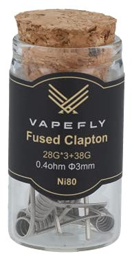 Vapefly Fused Clapton Ni80 Prebuilt Coil für e-Zigarette, 0,4 Ohm, 6 Stück