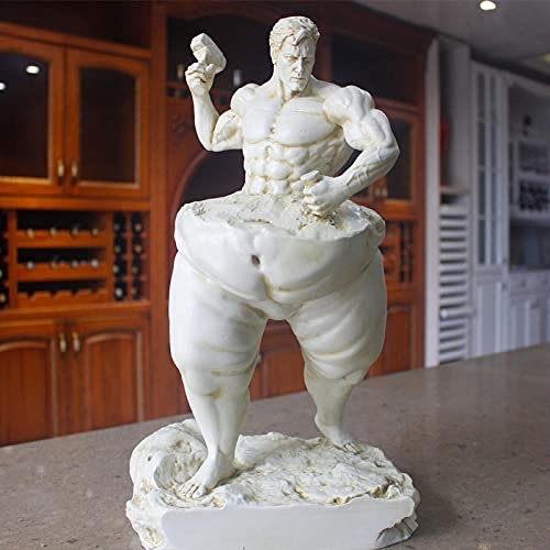 YQLKD Statuen-Ornamengeschnitzte Skulptur Bodybuilding Figuren Muscle Man Resin Statue Fitness