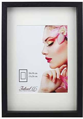 IDEAL TREND 3D Objektrahmen Holz Bilderrahmen Wanddeko Collage Poster Shirt Trikot Rahmen HR: Farbe: Schwarz | Format: 30x45