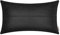 BRAWARM Schwarzer Leder-Kissenbezug, 30,5 x 50,8 cm, Kunstleder-Kissenbezug mit Paspel, handgenäht, dekorativer Lendenwirbel-Kissenbezug für Couch, Sofa, Bett, Wohnzimmer, Garten