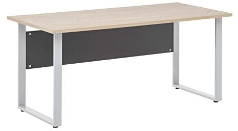 Möbelpartner Denver Schreibtisch, Eiche hell Dekor/Anthrazit, 75 cm tief