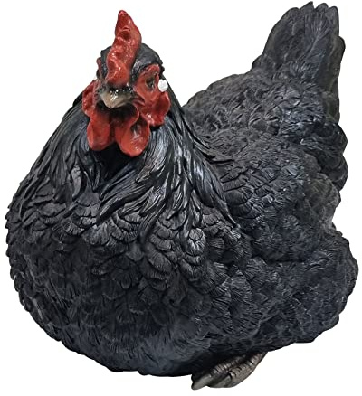 Fachhandel Plus DEKOFIGUR Henne Huhn Berta lebensechte Gartenfigur Tierfigur Gartendeko sitzend