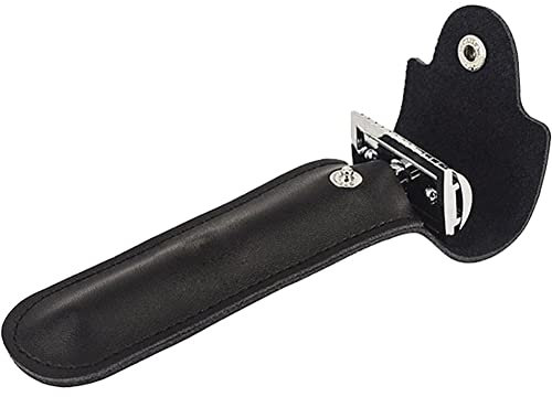 Vepoty Rasiermesser-Etui aus Leder, tragbare Rasierer-Schutzhülle, Rasier-Reisetasche, Rasierer-Tragetasche für Männer