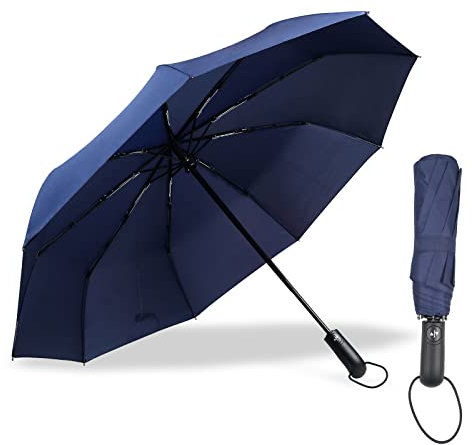 Gifmore Regenschirm Sturmfest, Automatischer Öffnen & Schließen Taschenschirm, Kompakter Faltbarer Umbrella, 210T Teflon-Beschichtung 105 cm Spannweite, Reise Regenschirm für Damen und Herren