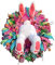 Ostertür Dekorationen Hasen Hintern und Ohren Kranz Anhänger Osterkranz Deko Künstliche Blumen Kränze Frühlingskranz Türkranz Wandkranz Wandaufkleber (Multicolour-2, One Size)