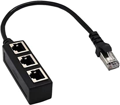 Adaptador de Cable Rj45,Rj45 1 Macho a 3 Hembra Lan Divisor de Cable Ethernet Rj45 Adaptador Red,Cable de Red Rj45,Conector con 3 Puertos,Alargador,Cable de Red Ethernet Lan Conector Transferencia