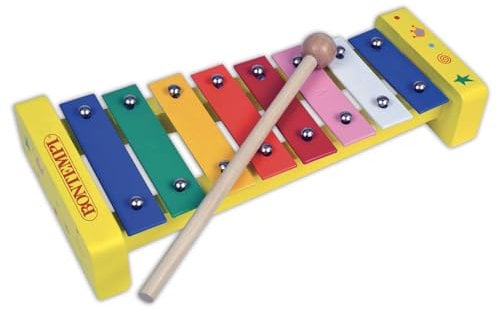 Bontempi | RainbowChimes: Xylophon mit 8 farbigen metallischen Noten für funkelnde Melodien, 240x110x45 mm