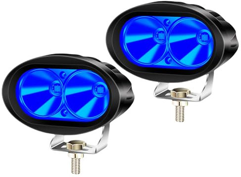 NWpangu 2PCS Luci del carrello elevatore del LED, luci d'avvertimento blu della luce di sicurezza Luce del lavoro del punto dell'automobile per i veicoli da costruzione, 12V-80V, 1100LM.