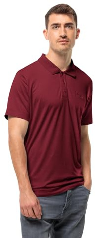 Jack Wolfskin Herren TRAVEL Polo M T-Shirt, deep Ruby, XXL