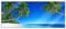 Pixxprint Glasbild Panorama, Wandbild aus Echtglas, Palmen über dem Meer, 100x40 cm, inkl. Aufhängung und Abstandshalter