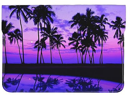 Custodia protettiva per computer portatile con palme viola tramonto da 13 pollici, custodia protettiva per laptop Apple Mac Pro/MacBook Air 13 2022-2018, impermeabile