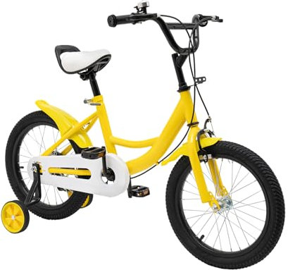 TESUGN 16 Zoll Kinderfahrrad, Kinder Fahrrad Höhenverstellbar Kinderfahrrad mit Abnehmbare Stützräder Radfahren, Jungen Mädchen Kinder Fahrrad ab 4-8