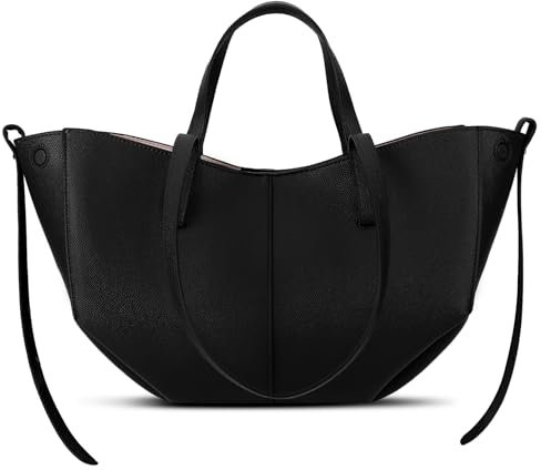 Juoxeepy Arbeitstasche aus Kunstleder für Damen, trendige Handtasche, Geldbörse, Herbst, Schultertasche mit Magnetverschluss, Schwarz Small, Small