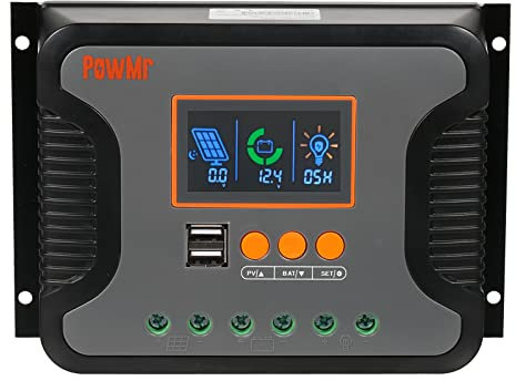 Irfora 80A Solar Power Controller PWM Batterieladeregler 12V-48V Lithium Batterie Solarladeregler mit Bulk/Boost/Float LCD Display 12V/24V/36V/48V Autoerkennung Dual 5V USB Output Controller