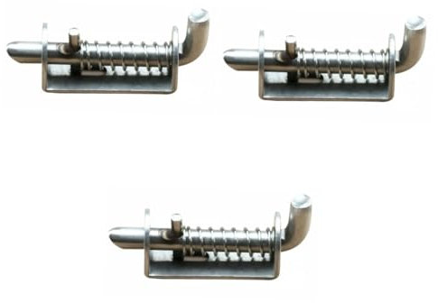 POPETPOP Sprung Bolt Latch 3 Pcs Safety Door Lock Spring Bolt Stainless Steel Bolt Cage Spring Cotter Gate Latches Dog Cage Thicken