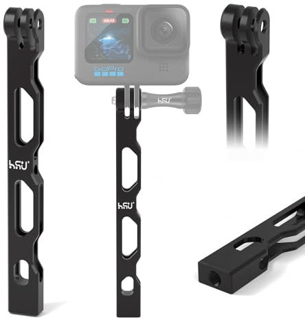 HSU Extension Tripod Mount for GoPro, Extension Arm Camera Adapter for Hero 13/12/11/10/9/8/7/6/5/4/3 Action Cameras (Black)