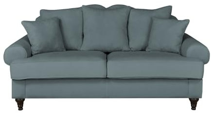 Furn.Design Sofa in grau/anthrazit Couch 3-Sitzer Wohnzimmergarnitur Landhaus-Stil 200 cm Adelina (Grau)