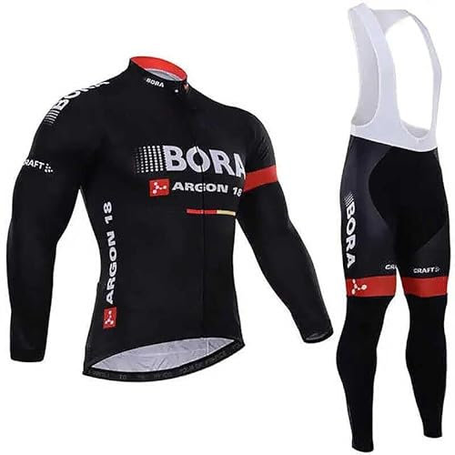 beyleaycau Herren Langarm-Radfahren Trikot Sets Herbst Radfahren Kleidung mit Gel gepolstert Bib Tights