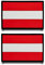 2 Stück PVC Österreich Lustige Patch Abnehmbare Aufnäher mit Nylon 3D Taktische Flagge Patch Applikation für Baseballkappe Taschen Jacke Rucksäcke Draussen Weste Kleidung
