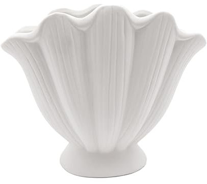 Wnvivi Keramikvase, ästhetisch, kleine Vase für Blumen, einzigartige Muschelform, dekorative moderne Blumenvase für Heimdekoration (B)