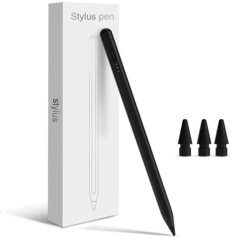 Stylus Pen for iPad, Fast Charge Apple Pencil With Palm Rejection, Tilt Sensitivity - Compatible With 2024-2018 iPad Air M2/5th-3rd, Pro M4/13/12.9/11, 10/9/8/7/6th, Mini 6/5th