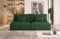 Moderno Sofa mit Schlaffunktion Modulo - Modern Cord Sofa mit 2 Sitzen und Robusten Überzug - Modular Schlafcouch - Couch mit Bettzeugcontainern - 210x80x108 cm - Flaschengrün