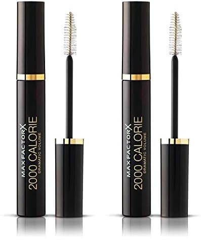 Max Factor 2000 Calorie Mascara Schwarz – Langanhaltende Wimperntusche für Definition und Volumen – 1 x 9 ml | 9 ml (2er Pack)