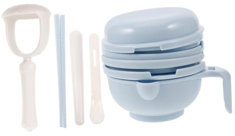 BESTonZON Set Babynahrungs Mahlschüssel Babyschalen Babynahrungszubereiter Und Dampfgarer Babynahrungsmühlen Manuelle Hand Babydampfgarer Und Püreemaschine Babynahrungsstampfer