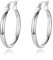 Creolen für Damen große Creolen aus Sterling Silber runde Kreis Ohrringe dicke Creolen Schmuck für Damen und Mädchen minimalistische Geschenke für Mama und Ehefrau (03 Silber 50mm)
