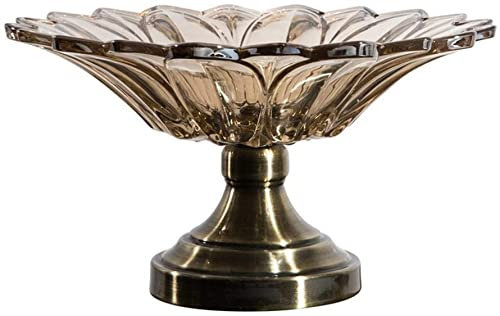 HONESTR Bol à fruits en verre de cristal européen pour salon - Grande assiette de fruits secs - Décoration domestique