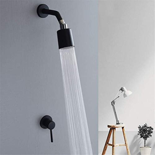 Modernes schwarzes Badezimmer-Duscharmatur-Set in der Wand, Kupfer, gebürstetes Gold/Schwarz/Chrom, Duschkopf, verdecktes Duschsystem für Badewannenspray, Regen