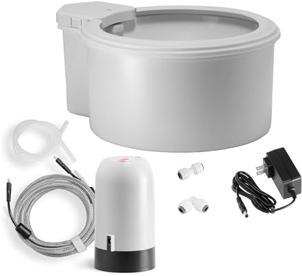 Always Full® 9 Pet Water Bowl and Bottle Pump Bundle, Self-Refilling, Clean Filtered Water, App-Enabled Hydration Monitoring, Easy Upgrade to Wall Unit, Cat and Dog Water Bowls