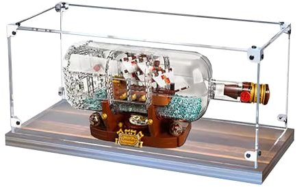Vitrina acrílica para Lego 21313 modelo de barco en botella, caja expositora a prueba de polvo de 3 mm, vitrina compatible con Lego 21313 (modelo no incluido) (estructura transparente de 3 mm B)