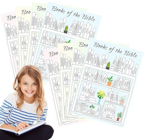 Bibel-Tagebuch-Sticker | Bibel Book Stelf Tecal mit 8 Aufklebern, Hilfe zum Bibellesen von Bibelbüchern, Scrapbooking für Christen zum Studium