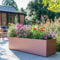 1.2m/1m/75cm/70cm Zinc Galvanised Trough Planter | No Assembly Needed | Lightweight (Rose Gold, L75cm x W32cm x H32cm)