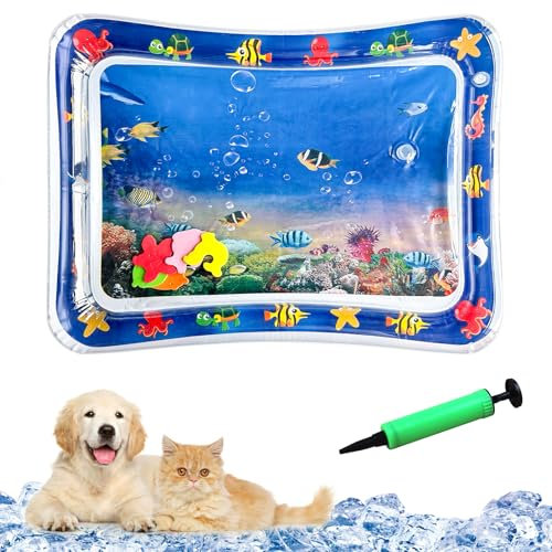 YumSur Sensor Water Playmat, Thickened Water Sensor Play Mat For Cats, Playmat With Fish, Interactive & Portable Play Mat, Soothing Sensation Comfortable Dog Bed Mats (Style02)