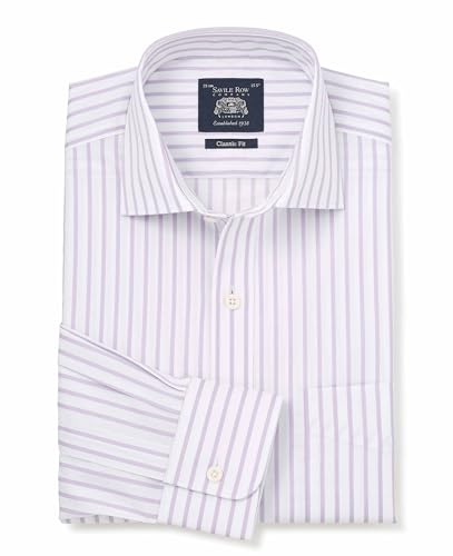 Men's Classic Fit 100% Cotton Poplin Single Cuff Formal Shirt | Luxury, Premium Quality, Long Sleeve, Dress Shirt, Formalwear