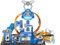 Charmofun City Coffret Circuit Looping de Commissariat, Set Circuit Voitures avec 4 Voitures, Une Piste Élévatrice et des Effets Lumineux et Sonores, Jouet de Piste Lanceur Enfant – dès 4 Ans