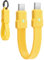 Seminer 240W USB-C to USB C Short Flat Cable（13CM）, 80Gbps Thunderbolt 5/4 Compatible, Fast Charging, OTG & 8K Display Support for All USBC Devices-Yellow