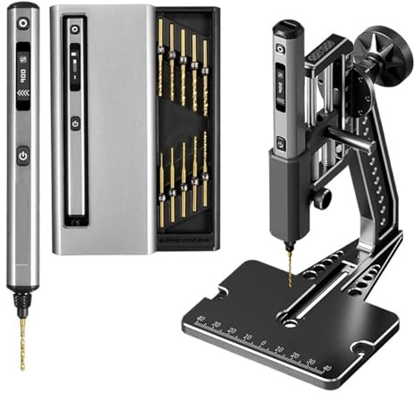 Trapani da Banco, Mini trapano elettrico con pressa da banco Kit trapano a mano senza fili for artigianato Legno Plastica Casa Fai da te