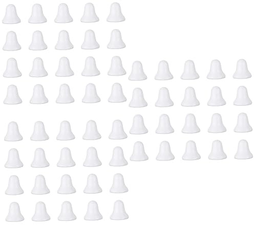 Angoily 60 Weiße Schaumstoff Glocken zum Basteln Jingle Bell Form Langlebige DIY Weihnachtsbaum Anhänger Kreative Xmas Tree Hanging Decor für Bastelfans