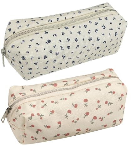 ZXTGBQ 2Pcs Federmäppchen, Mäppchen, Mäppchen Cord-Stoff, Pencil Case, Federtasche Stiftetasche Stiftemappe, Federtasche Stiftetasche Stiftemappe Pencil Case Schulmäppchen für Schule, Büro