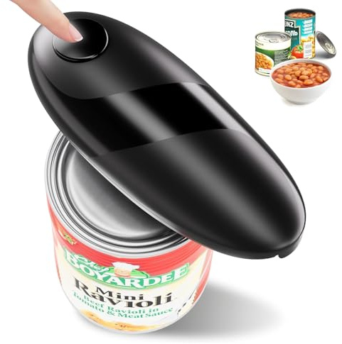 ZUMLLOMA Apriscatole Elettrico per Anziani e Cucina - Automatico, Funzione Avvio/Arresto One Touch, Bordo Liscio, Lama Affilata, Portatile, Potente, Ricaricabile, Senza Fili